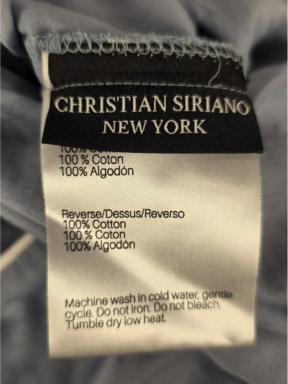 Christian Siriano NY Cotton Sateen Queen Duvet Cover Set - Blue/White